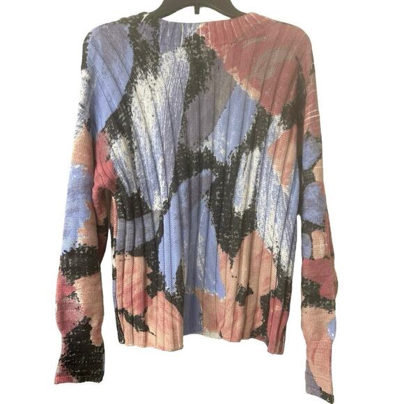 NIC+ZOE NWT Autumn Bloom Absract Floral Print Crew Neck Sweater Size Large - Picture 5 of 10